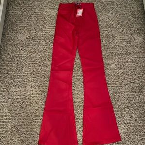 NWT red faux leather pants